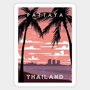 Pattaya, Thailand. Retro travel poster Sticker